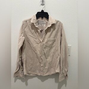 Frank & Eileen Men's Light Tan Barry Style Corduroy Button Down Shirt Size XS
